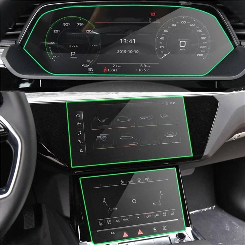 Navigation Schutzfolie Gehärtetem Glas LCD Screen Schutz Film Für E-tron 2018 2019 2020 2021 Auto GPS Navigtion Dashboard Schutz Zubehör Displayschutzfolie(Navigation Dashboard) von LENTLY