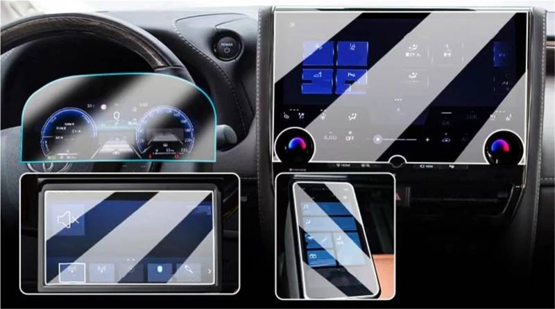 Navigation Schutzfolie Gehärtetem Glas Schutz Film Anti-Scratch-Film Für Toyota Für Alphard Für Vellfire 2024 Auto GPS Navigation Film LCD Bildschirm Displayschutzfolie(5pieces) von LENTLY