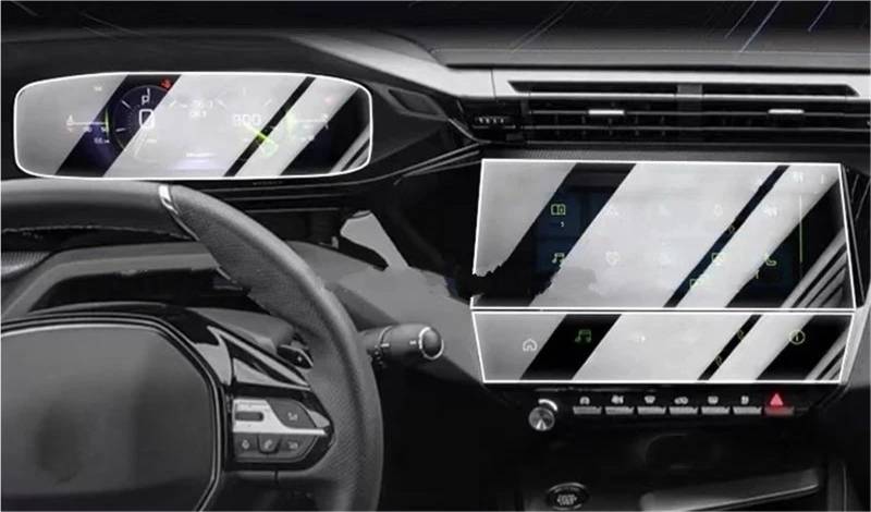 Navigation Schutzfolie Gehärteter Glasfilm Für Peugeot 308 SW 408 2022 2023 Autoradio GPS-Navigation Und Armaturenbrett-LCD-Bildschirmschutzfolie Displayschutzfolie von LENTLY