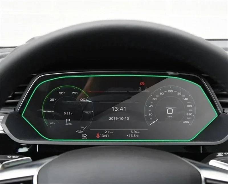 Navigation Schutzfolie Gehärtetes Glas Autozubehör LCD-Bildschirm Schutzfolie Auto GPS Navigation Armaturenbrett Schutz Für E-tron 2018 2019 2020 2021 Displayschutzfolie(Dashboard) von LENTLY