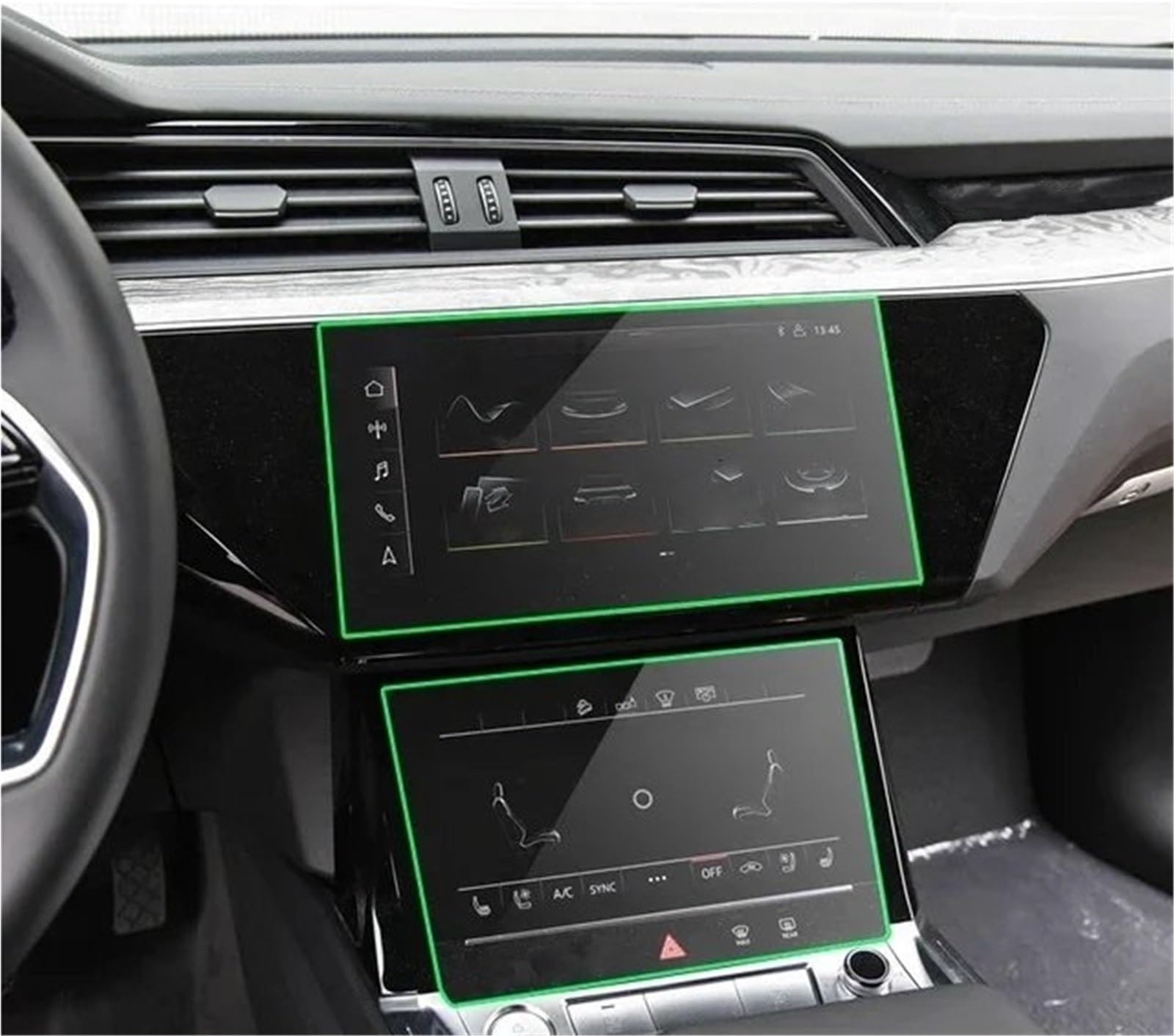Navigation Schutzfolie Gehärtetes Glas Autozubehör LCD-Bildschirm Schutzfolie Auto GPS Navigation Armaturenbrett Schutz Für E-tron 2018 2019 2020 2021 Displayschutzfolie(Navigation) von LENTLY