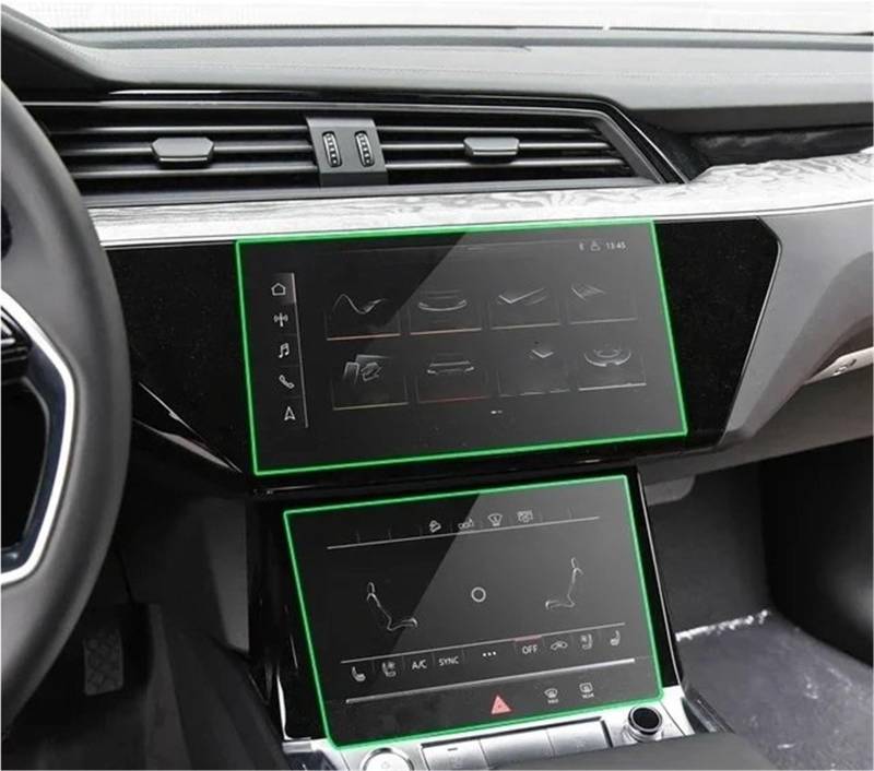 Navigation Schutzfolie Gehärtetes Glas Autozubehör LCD-Bildschirm Schutzfolie Auto GPS Navigation Armaturenbrett Schutz Für E-tron 2018 2019 2020 2021 Displayschutzfolie(Navigation) von LENTLY