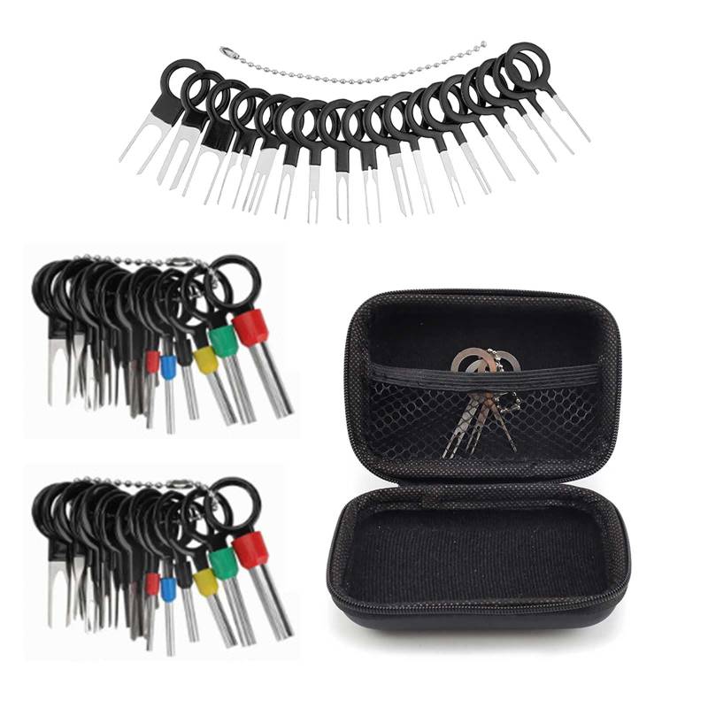 LERANXIN 59 Stück Auspinnwerkzeug Kfz Set, Terminal Removal Tool Kit, Tool-Kit zum Entfernen von Anschlüssen mit Aufbewahrungsbox, Passend für die Meisten Anschlussklemmen von LERANXIN