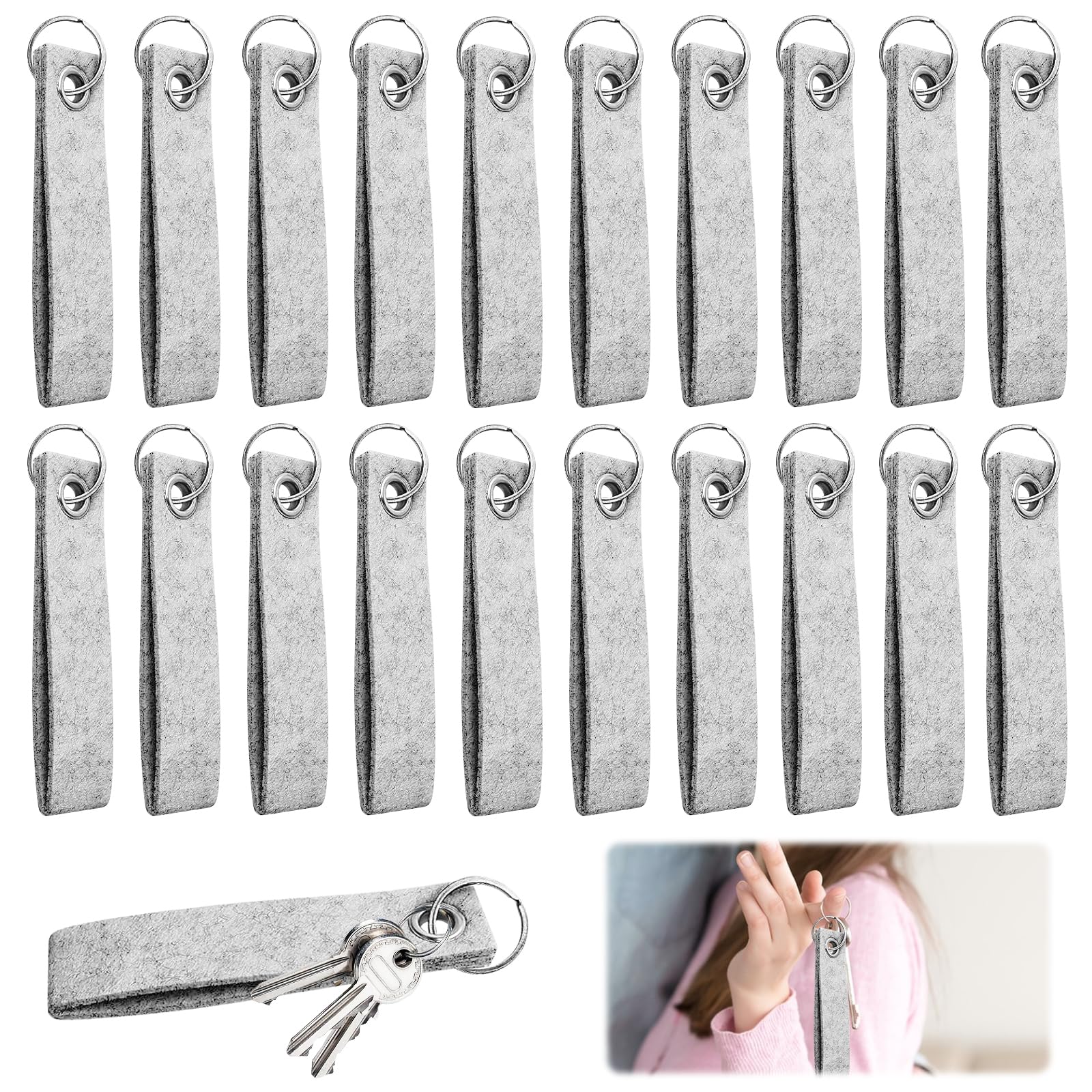 LETTERASHQP 20 Stück Hellgrauer Filz Schlüsselanhänger,Schlüsselanhänger Filz Rohling,Personalisierte Schlüsselanhänger,DIY Dekoration Handwerk Schlüsselanhänger Schlüsselring LETTERASHQP 20 Stück Hellgrauer Filz Schlüsselanhänger,Schlüsselanhänger Filz Rohling,Personalisierte Schlüsselanhänger,DIY Dekoration Handwerk Schlüsselanhänger Schlüsselring von LETTERASHQP