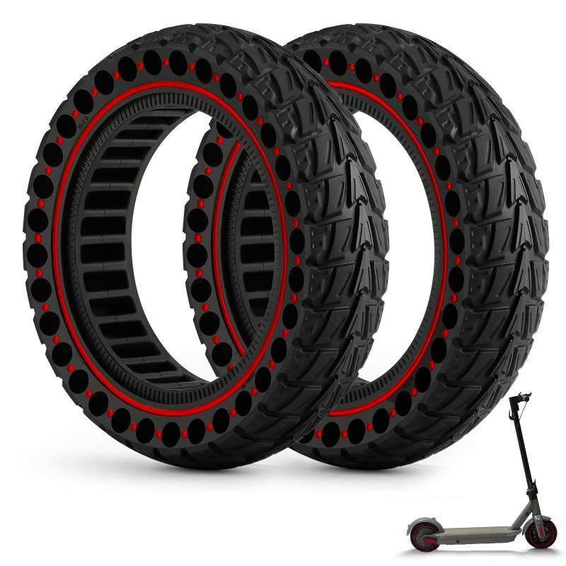 10x2,5 Zoll E Scooter Vollgummireifen - 60/70-6.5 Solider Explosionsgeschützter Reifen,Keine Inflation, 10x2,5-6.5 Zoll Reifen passend für Ninebot Max G30/G30D/G30E/G30LP von LEYMENCOJ