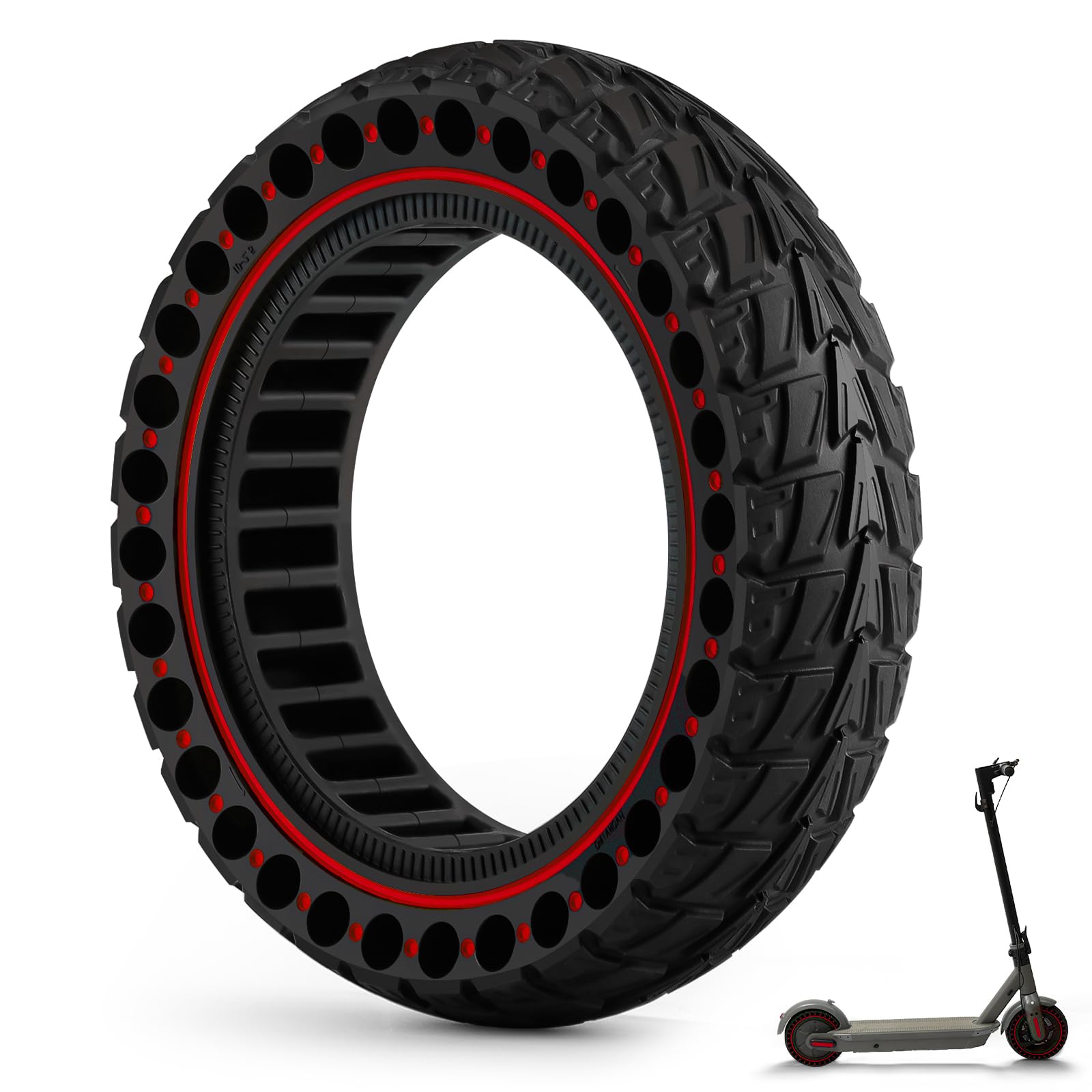 10x2,5 Zoll E Scooter Vollgummireifen - 60/70-6.5 Solider Explosionsgeschützter Reifen,Keine Inflation, 10x2,5-6.5 Zoll Reifen passend für Ninebot Max G30/G30D/G30E/G30LP 10x2,5 Zoll E Scooter Vollgummireifen - 60/70-6.5 Solider Explosionsgeschützter Reifen,Keine Inflation, 10x2,5-6.5 Zoll Reifen passend für Ninebot Max G30/G30D/G30E/G30LP von LEYMENCOJ