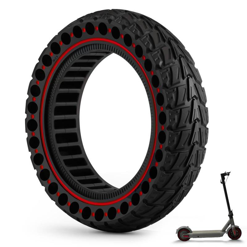 10x2,5 Zoll E Scooter Vollgummireifen - 60/70-6.5 Solider Explosionsgeschützter Reifen,Keine Inflation, 10x2,5-6.5 Zoll Reifen passend für Ninebot Max G30/G30D/G30E/G30LP von LEYMENCOJ