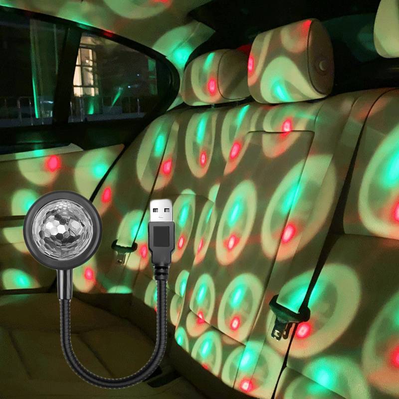 LEZED Sternenhimmel Auto,LED Auto Decke Starlight,360° Rotierende USB Nachtlicht,Mini USB Discokugel Light,Einstellbar Autodach Atmosphäre Sternenhimmel Lampe Tragbare für Party Abend Club Bar Auto von LEZED