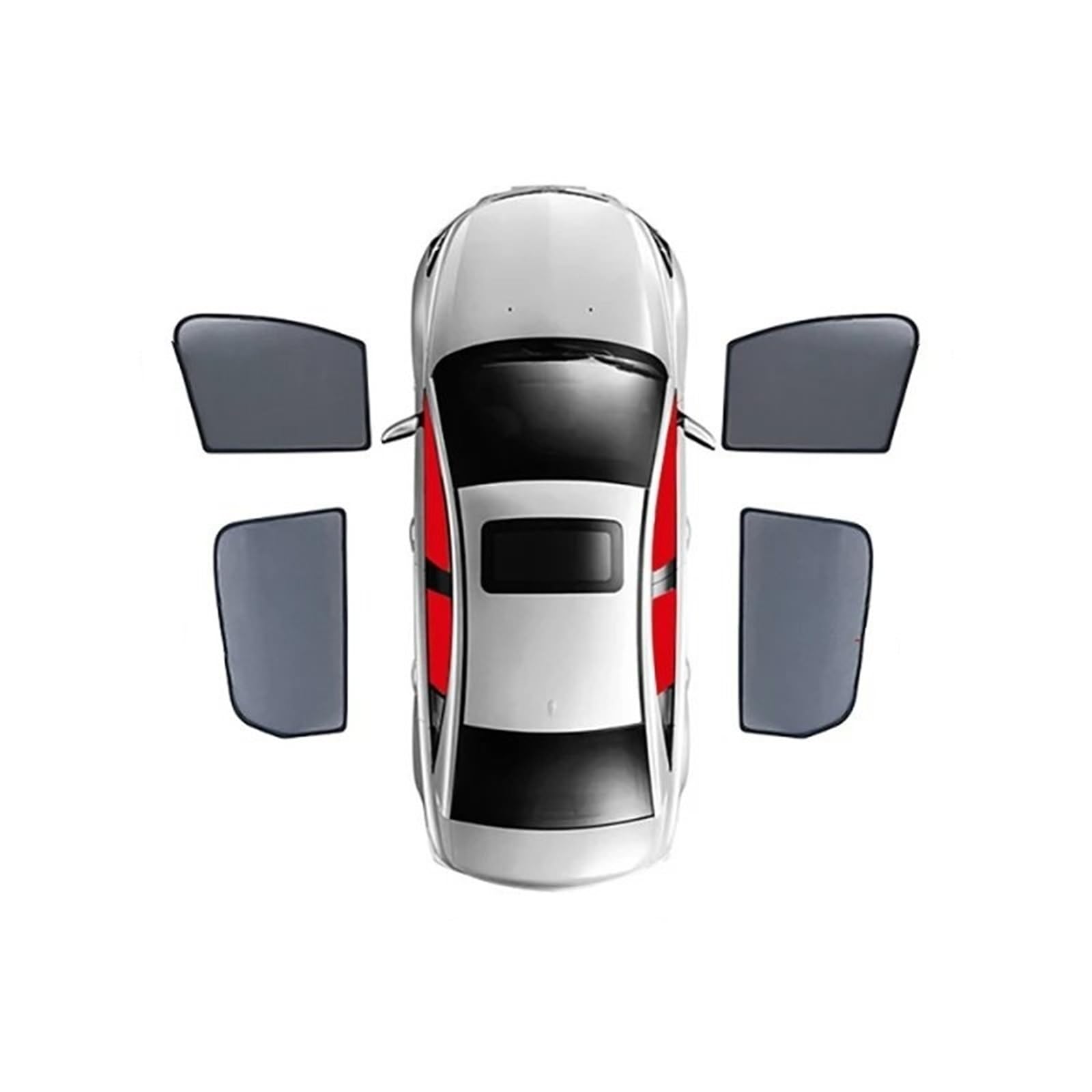 Auto Sonnenblende Für Benz Für GLB Für EQB 2019-2024 Auto Sonnenschutz Schild Frontscheibe Vorhang Hinten Seite Fenster Sonnenschutz Visier Auto-Sonnenschutz(4PCS Front Rear) von LEZFXDOX