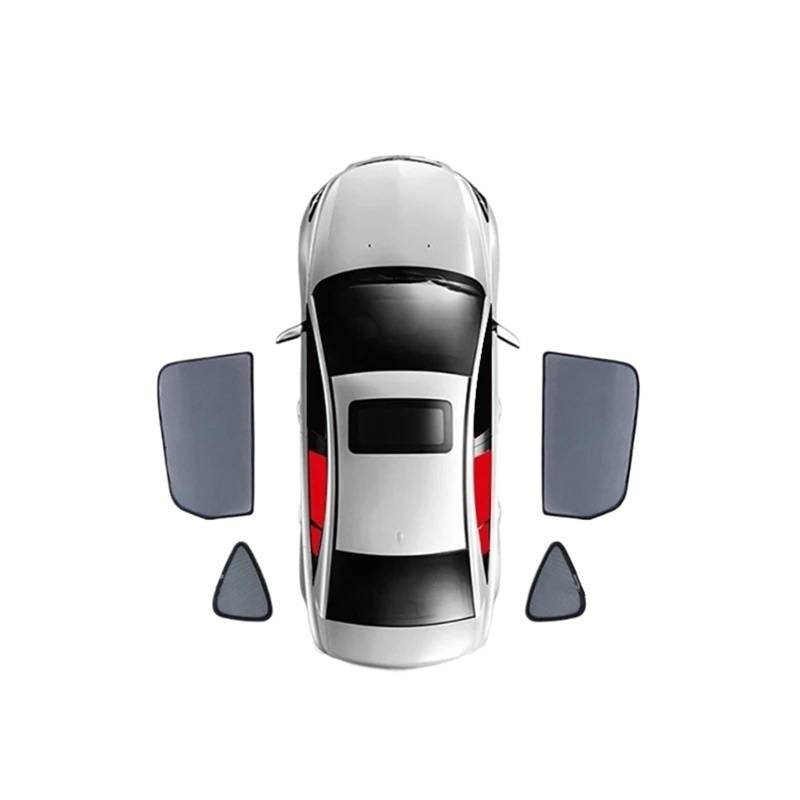 Auto Sonnenblende Für Civic 10TH 2015-2021 / Magnetischer Autofenster-Sonnenschutz Für Die Windschutzscheibe, Vorhang Für Hintere Seitenfenster Auto-Sonnenschutz(4pcs Rear Trian) von LEZFXDOX