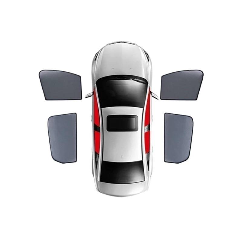 Auto Sonnenblende Für Für Lancer Für Evolution X 2007-2016 / Magnetischer Sonnenschutz Für Autofenster, Frontscheibe, Hintere Seitenscheibe Auto-Sonnenschutz(4PCS Front Rear) von LEZFXDOX