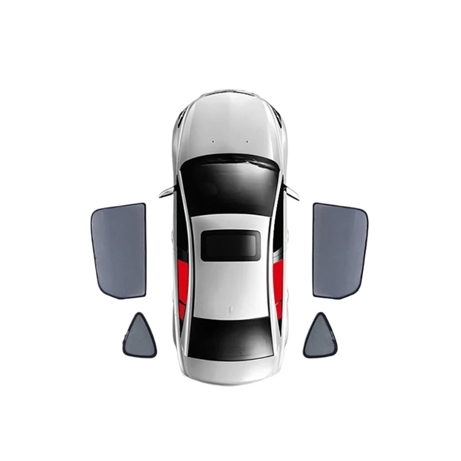 Auto Sonnenblende Für Für Outlander 4TH 2022 2023 2024/Auto Sonnenschutz Visier Frontscheibe Vorhang Hinten Seite Fenster Auto Fenster Schatten Auto-Sonnenschutz(4pcs Rear Trian) von LEZFXDOX