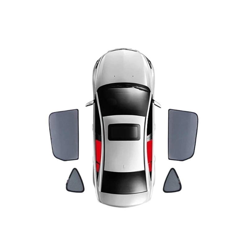 Auto Sonnenblende Für Für Outlander 4TH 2022 2023 2024/Auto Sonnenschutz Visier Frontscheibe Vorhang Hinten Seite Fenster Auto Fenster Schatten Auto-Sonnenschutz(4pcs Rear Trian) von LEZFXDOX