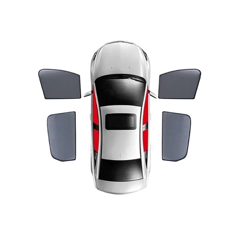Auto Sonnenblende Für SEAT Für Ateca 2016-2022 Magnetische Auto Sonnenschutz Schild Frontscheibe Blind Vorhang Hinten Seite Fenster Sonnenschutz Auto-Sonnenschutz(4PCS Front Rear) von LEZFXDOX