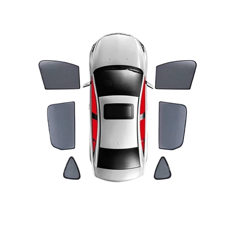 Auto Sonnenblende Für Toyota Für Highlander Für Kluger U4 2008-2013 / Magnetische Autofenster Sonnenschutz Frontscheibe Vorhang Hinten Seitenfenster Sonnenschutz Auto-Sonnenschutz(6PCS) von LEZFXDOX