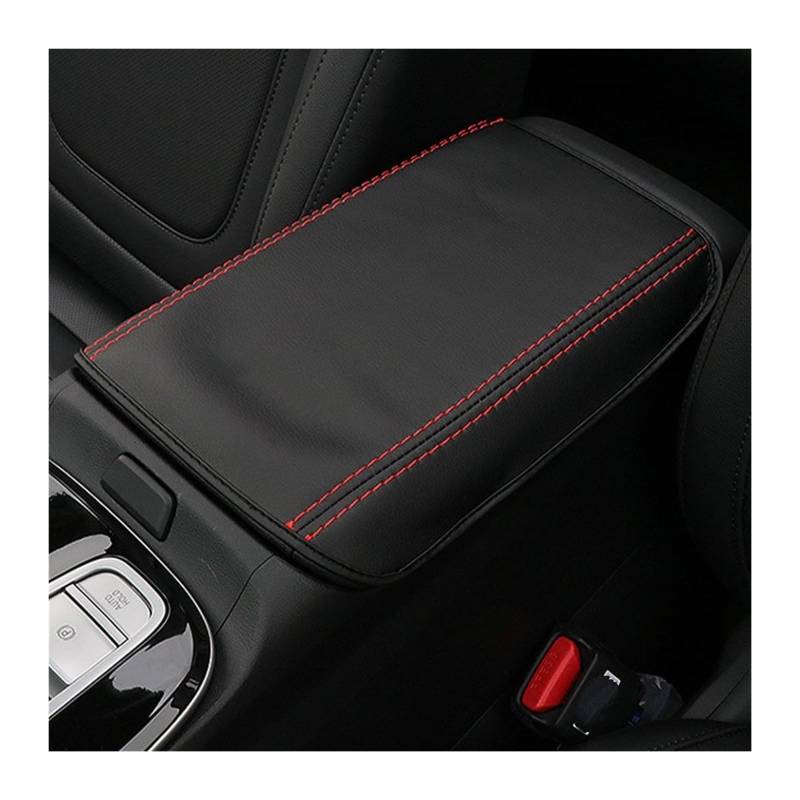 Auto deko Innenraum Für Hyundai Für Tucson 2021 2022 NX4 Hybrid Auto Center Konsole Sitz Box Pad Armlehne Abdeckung Schutzhülle Auto Innenausstattung(Black Red Line) von LEZFXDOX