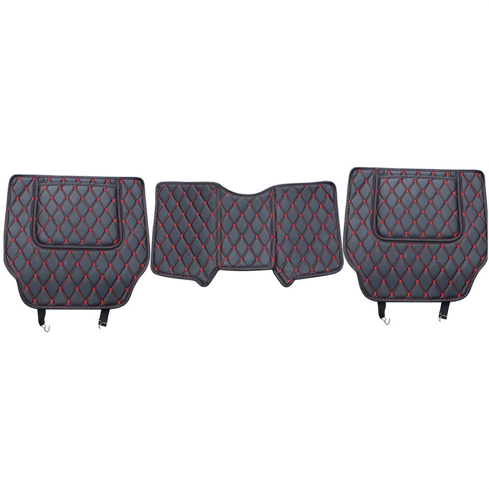 Auto deko Innenraum Für Nissan Für X-Trail T32 2014-2020 Auto Rücksitz Armlehne Box Abdeckung Schutz Pad Treten Matte Auto Innenausstattung(Black Red 3pcs) von LEZFXDOX