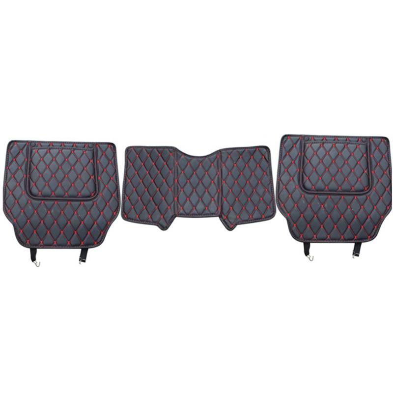 Auto deko Innenraum Für Nissan Für X-Trail T32 2014-2020 Auto Rücksitz Armlehne Box Abdeckung Schutz Pad Treten Matte Auto Innenausstattung(Black Red 3pcs) von LEZFXDOX