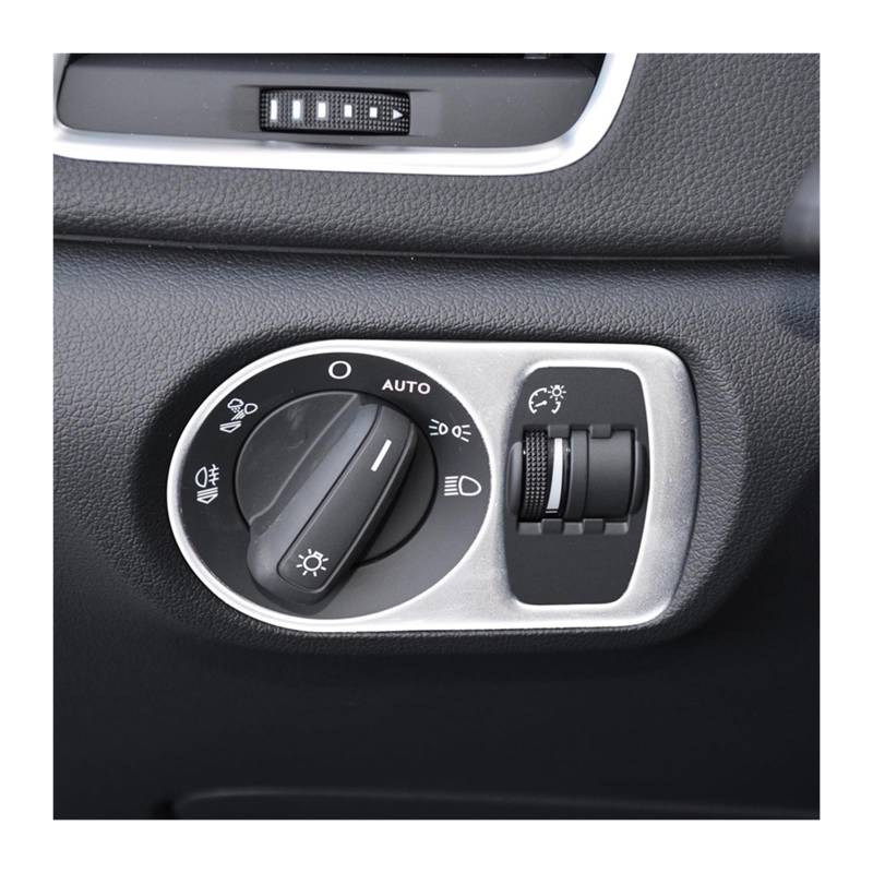 Auto deko Innenraum Für Q3 2013-2016 Auto-Armaturenbrett-Scheinwerfer-Schalter-Knopf-Rahmen-Abdeckungs-Ordnung Auto Innenausstattung(Silver) von LEZFXDOX