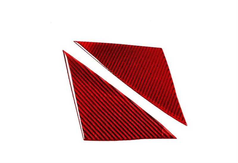 Auto deko Innenraum Für Tesla Für Modell Y/3 Red Carbon Fiber Innen Dashboard Panel Aufkleber Center Konsole Getränkehalter Lenkrad Abdeckung Trim Streifen Auto Innenausstattung(A Pillar 2Pcs) von LEZFXDOX