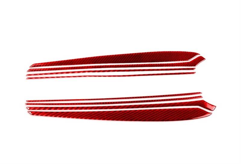 Auto deko Innenraum Für Tesla Für Modell Y/3 Red Carbon Fiber Innen Dashboard Panel Aufkleber Center Konsole Getränkehalter Lenkrad Abdeckung Trim Streifen Auto Innenausstattung(Door Trim) von LEZFXDOX