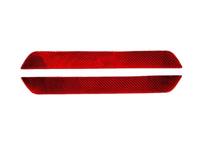 Auto deko Innenraum Für Tesla Für Modell Y/3 Red Carbon Fiber Innen Dashboard Panel Aufkleber Center Konsole Getränkehalter Lenkrad Abdeckung Trim Streifen Auto Innenausstattung(Front Door Threshold) von LEZFXDOX