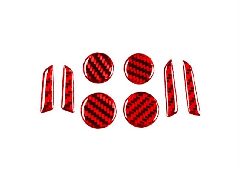 Auto deko Innenraum Für Tesla Für Modell Y/3 Red Carbon Fiber Innen Dashboard Panel Aufkleber Center Konsole Getränkehalter Lenkrad Abdeckung Trim Streifen Auto Innenausstattung(Seat Controls) von LEZFXDOX