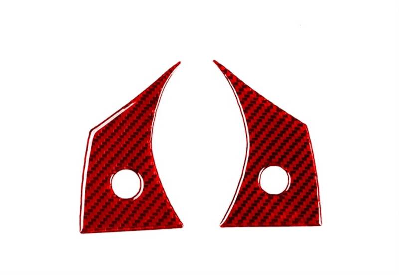Auto deko Innenraum Für Tesla Für Modell Y/3 Red Carbon Fiber Innen Dashboard Panel Aufkleber Center Konsole Getränkehalter Lenkrad Abdeckung Trim Streifen Auto Innenausstattung(Steering Button) von LEZFXDOX