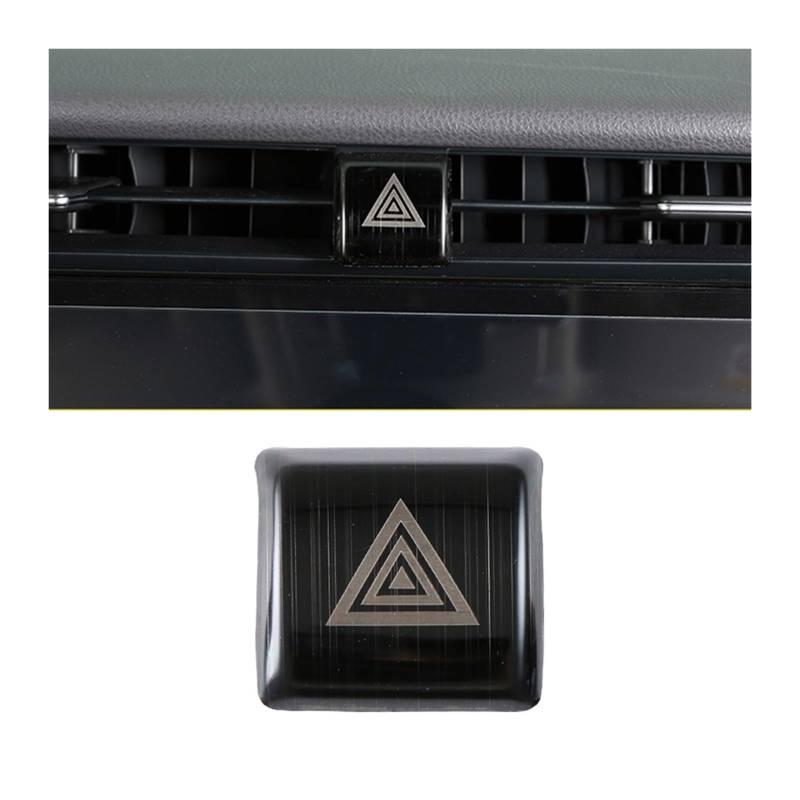 Auto deko Innenraum Für Toyota Für Camry 70 XV70 2018 2019 2020 Auto Innen Notfall Licht Lampe Schalter Warnung Taste Trim Abdeckung Aufkleber Auto Innenausstattung(Black) von LEZFXDOX