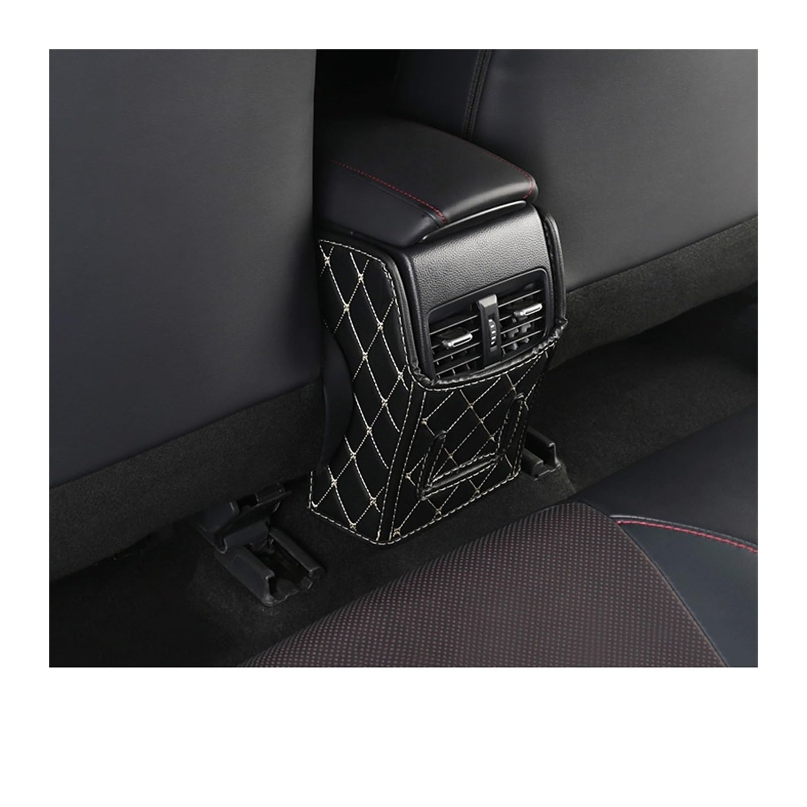Auto deko Innenraum Für Toyota Für Corolla Für Kreuz XG10 2021 2022 2023 2024 Auto Zurück Sitz Armlehne Box Abdeckung Schutz Pad Treten Matte Auto Innenausstattung(Black 1PCS) von LEZFXDOX