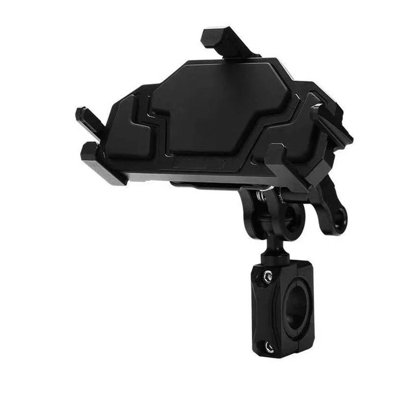 Handyhalter Motorrad Universal Motorrad Stoßfest Navigation Handy Halter Stoßdämpfung Aluminium Legierung 3,0 Schnell Ladegerät Telefon Halter Motorrad Handy Halterung(B-Uncharge Handlebar) von LEZFXDOX