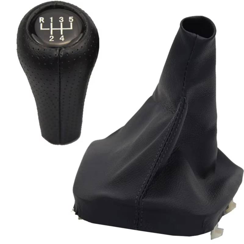 schaltknüppel Für 3er E46 5/6-Gang-Schaltknauf aus PU-Leder schaltknopf(5 Speed with Hole) von LEZFXDOX