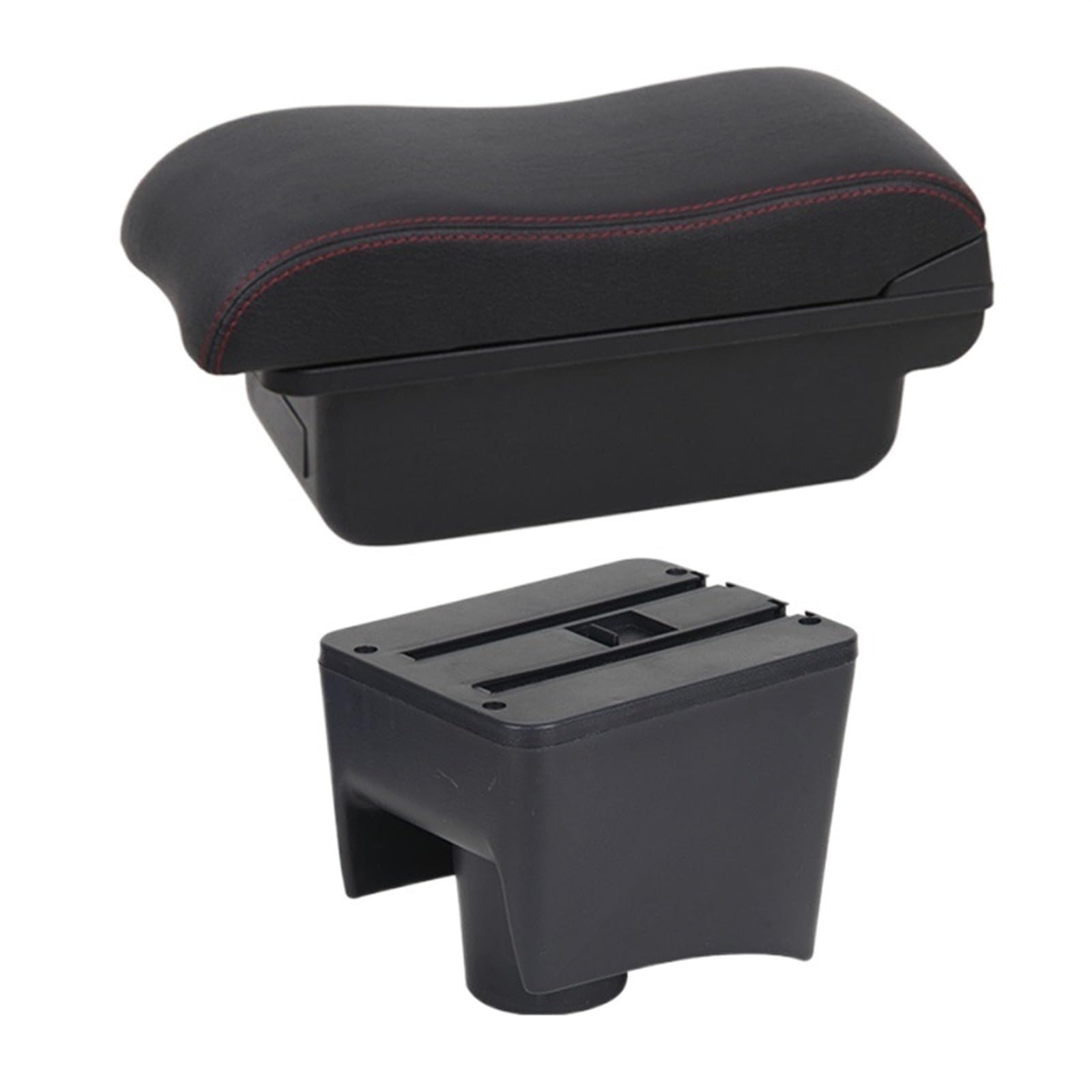 LFDTO Armlehnenbox, passend for Volkswagen, passend for VW Polo Mk5 6R, passend for Vento 2010–2018, Armlehnen-Mittelkonsole, Aufbewahrungsbox USB, 2012 2013 2014 2015 (Size : B2 Red Line) von LFDTO