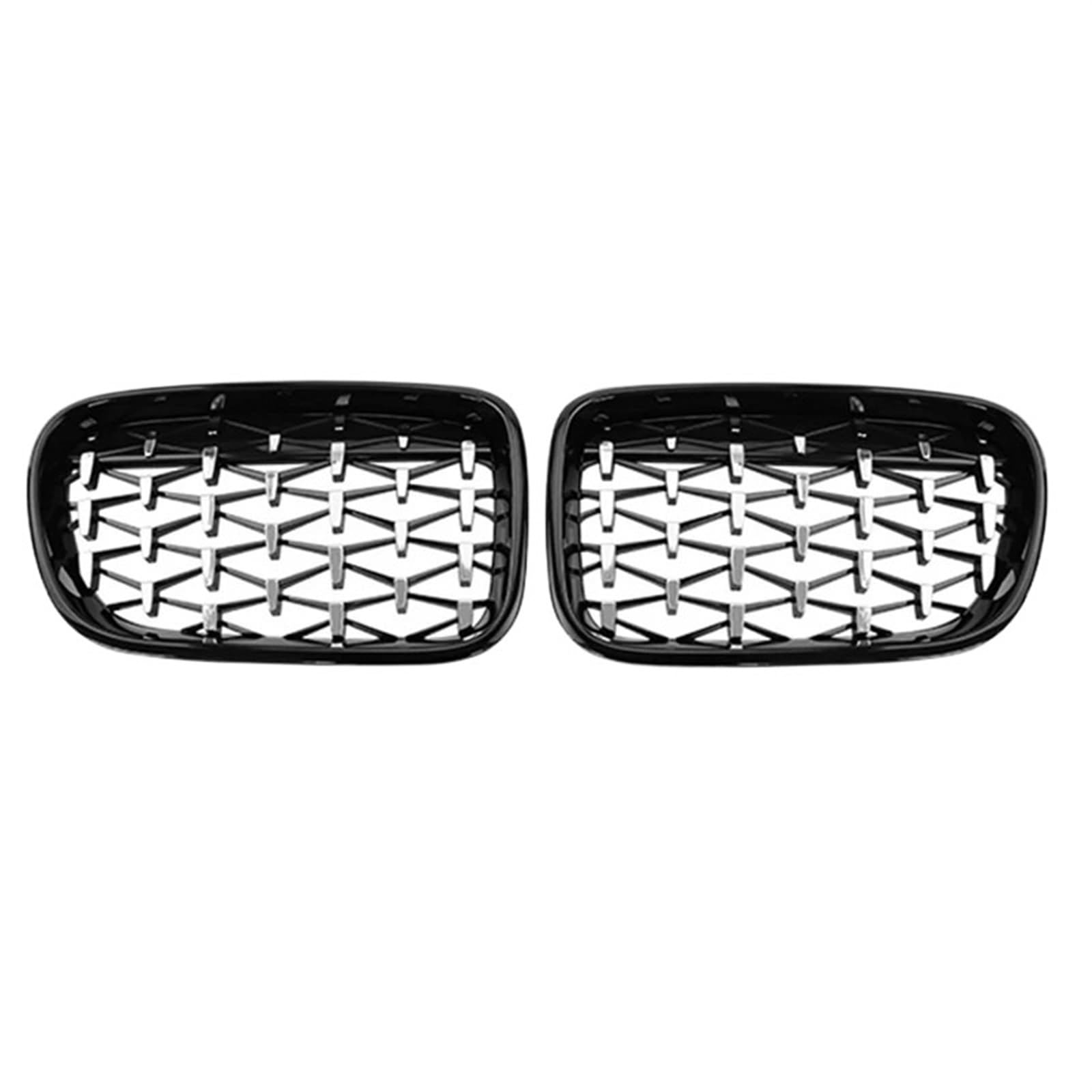 LFDTO Diamant-Auto-Nierengrill vorne, silberfarben, schwarz, Racing-Grills, Styling, passend for BMW X3 F25 2011–2013, Auto-Zubehör, Ersatz (Size : Black Silver) von LFDTO