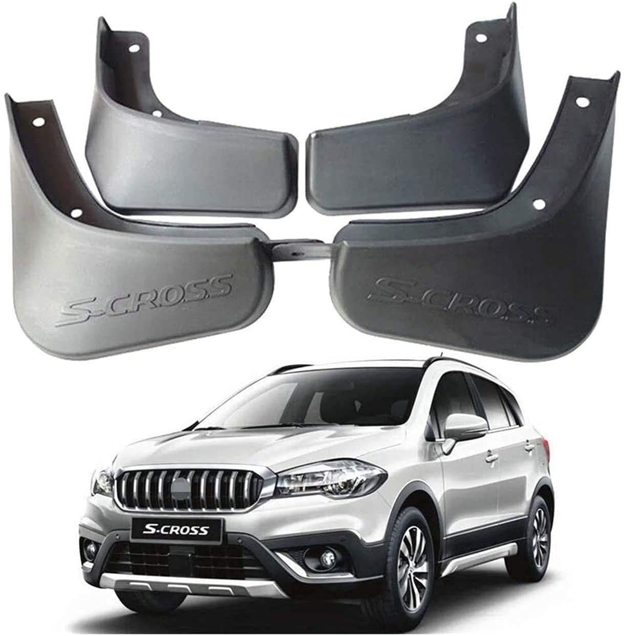 Auto Kotflügel Custom Auto Front und Heck Kotflügel Spritzschutz für Suzuki SX4 S-Cross 2013-2020 Spezielle Spritzschutz Abdeckungen Kit Auto Zubehör, 4 Stück von LFMY