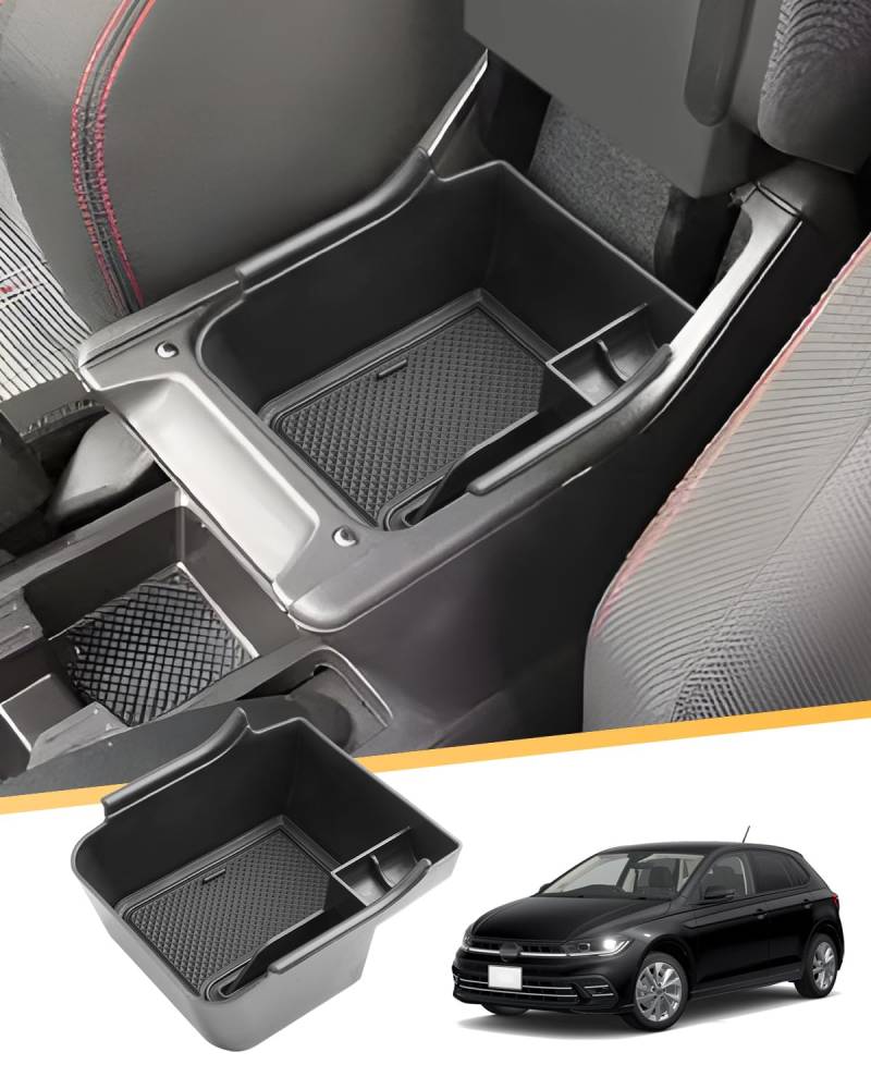 LFOTPP Kompatibel mit WV Polo MK6 AW GTI/Taigo Auto Mittelkonsole Organizer, Zubehör Mittelarmlehne Aufbewahrungsbox Original von LFOTPP