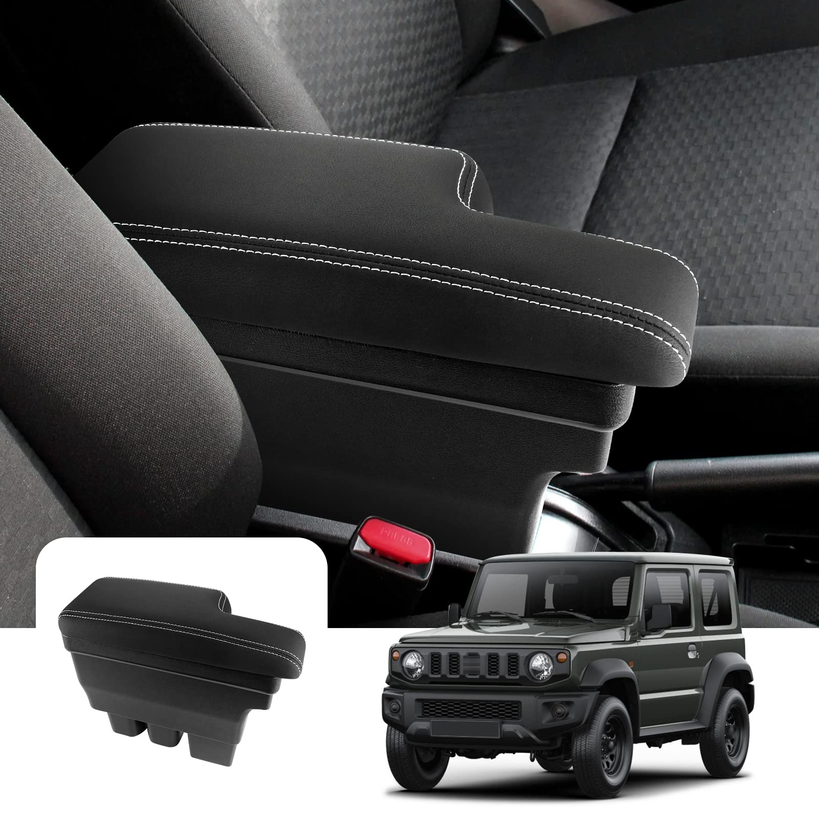 LFOTPP Für Jimny JB64 JB74 Mittelarmlehne Armlehnenbox Tray Auto Center Console Organizer Innenmodifikation Aufbewahrungsbox Armrest Box, Jimny JB64 Zubehör von LFOTPP