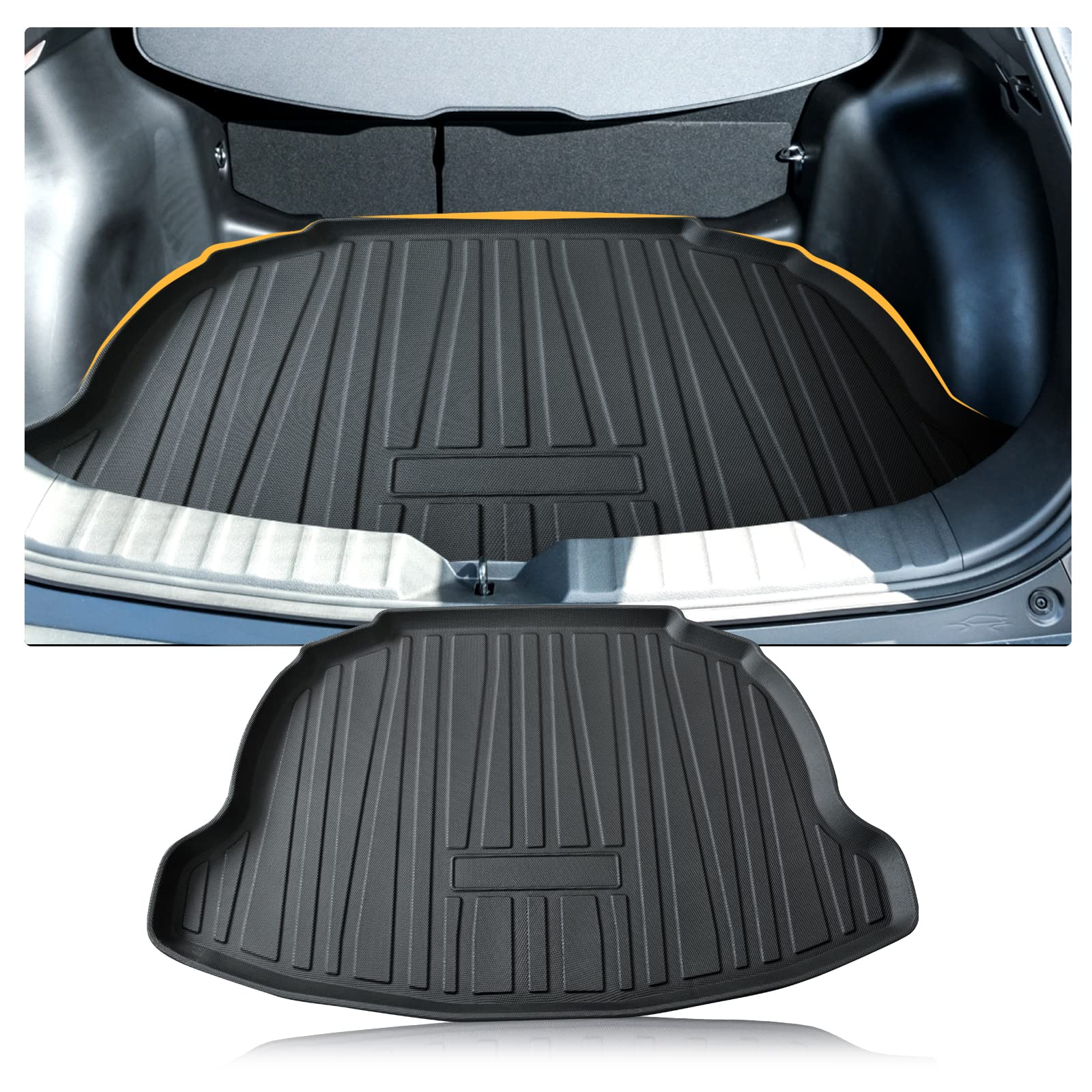 LFOTPP Kofferraummatte für Toyo-TA Corolla Cross XG10 2021+, Aufgerüstet 3D TPE Kofferraummatte Wasserdicht Gummi Original Auto Zubehör, Anti-Staub Hoher Rand Trunk Kofferraum Schutzmatte LFOTPP Kofferraummatte für Toyo-TA Corolla Cross XG10 2021+, Aufgerüstet 3D TPE Kofferraummatte Wasserdicht Gummi Original Auto Zubehör, Anti-Staub Hoher Rand Trunk Kofferraum Schutzmatte von LFOTPP