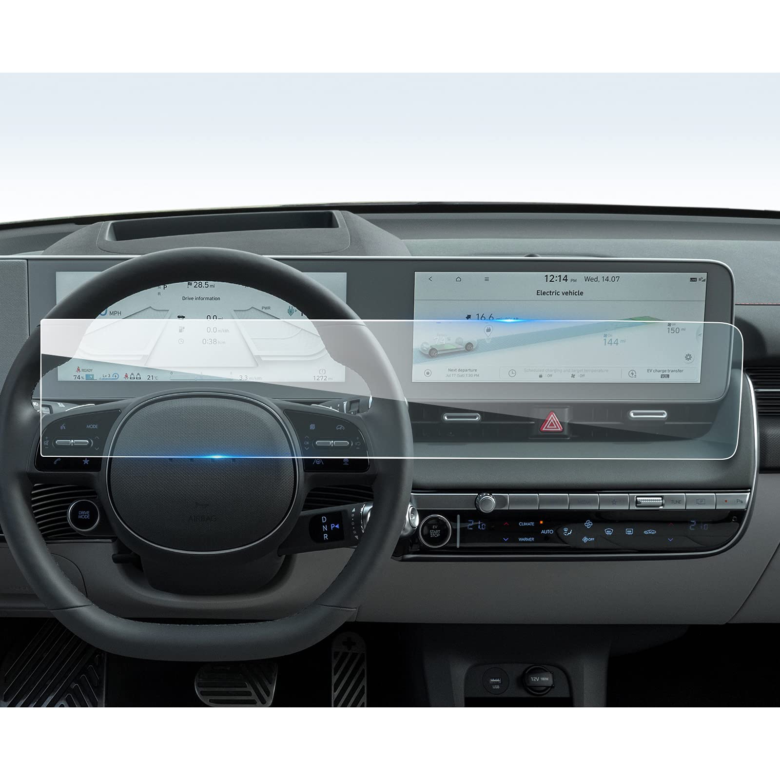 LFOTPP Kompatibel mit Hyundαi Ioniq 5 Navigation Instrumententafel Pan-zerglas Schutzfolie, 12,3 Zoll Navi Folie Auto Zubehör GPS Radio Displayschutzfolie von LFOTPP