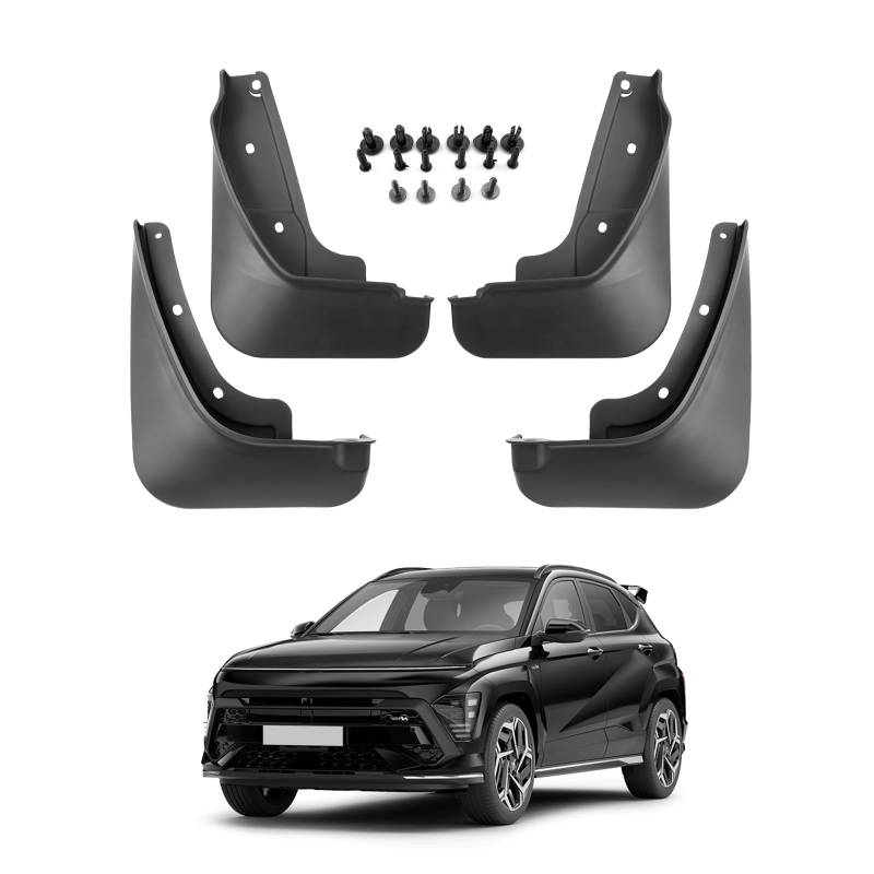 LFOTPP Kompatibel mit Hyundαi Kona SX2 2024 2025 Auto Schmutzfänger, Kona SX2 EV Hybrid Zubehör Kotflügel ABS Kunststoff Vorne und hinten Spritzschutz Radschutz Kein Bohren Nötig [4 Stück] von LFOTPP