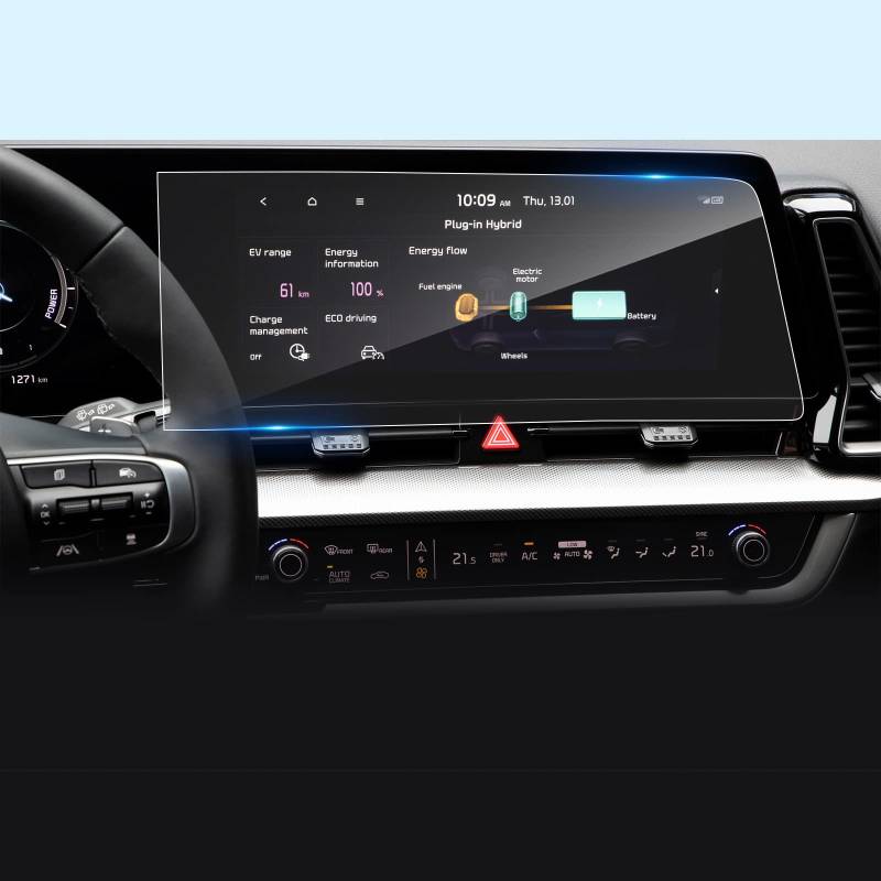 LFOTPP Kompatibel mit Kia Sportage NQ5 2022 2023 Navigation Schutzfolie Tempered Glas 9H Kratzfest Schutzfolie, 12,3 Zoll Anti-Fingerprint Displayschutzfolie Anti-Kratzen von LFOTPP