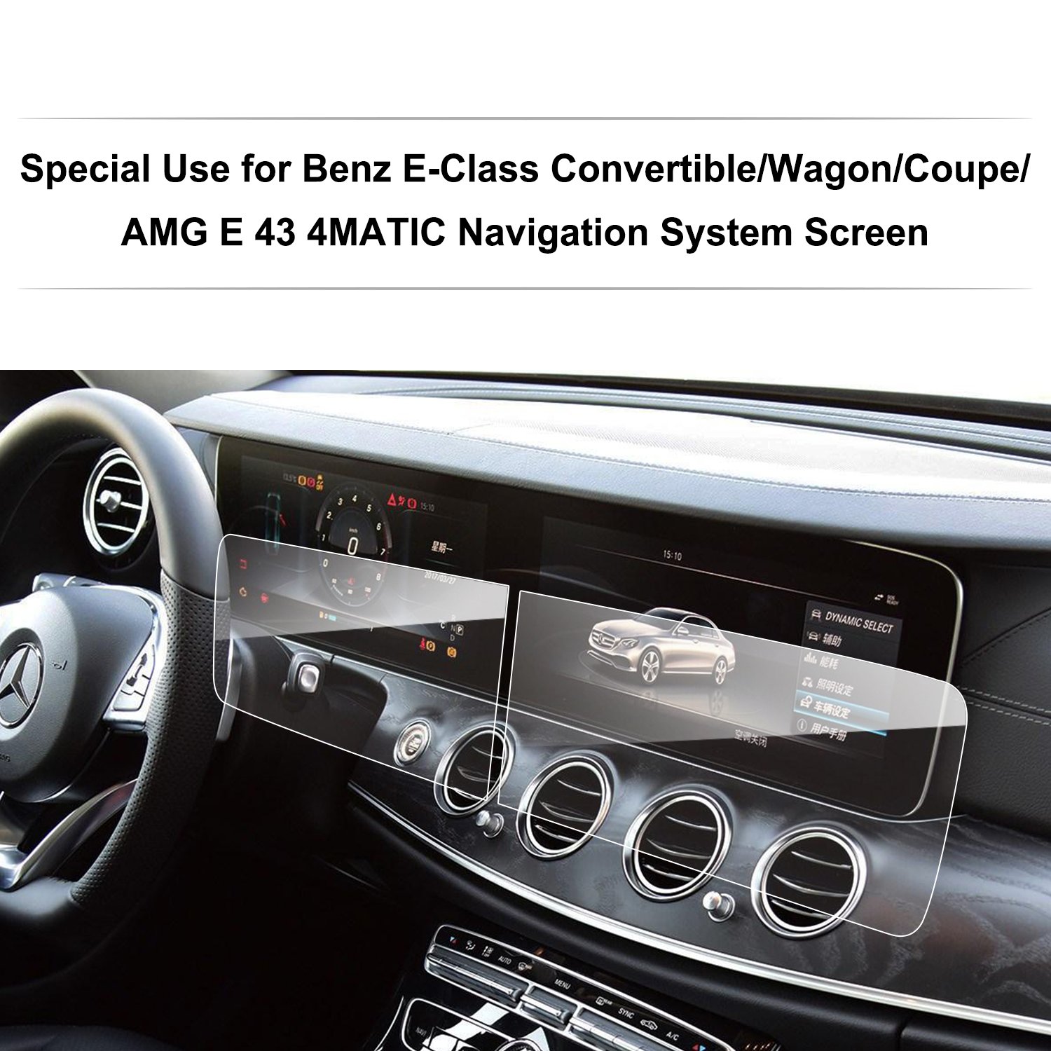 LFOTPP Mercedes-Benz E-Klasse AMG Navigation Schutzfolie und Instrumententafel Schutzfolie [2 Stück] - 9H Anti-Scratch Anti-Fingerprint Folie von LFOTPP