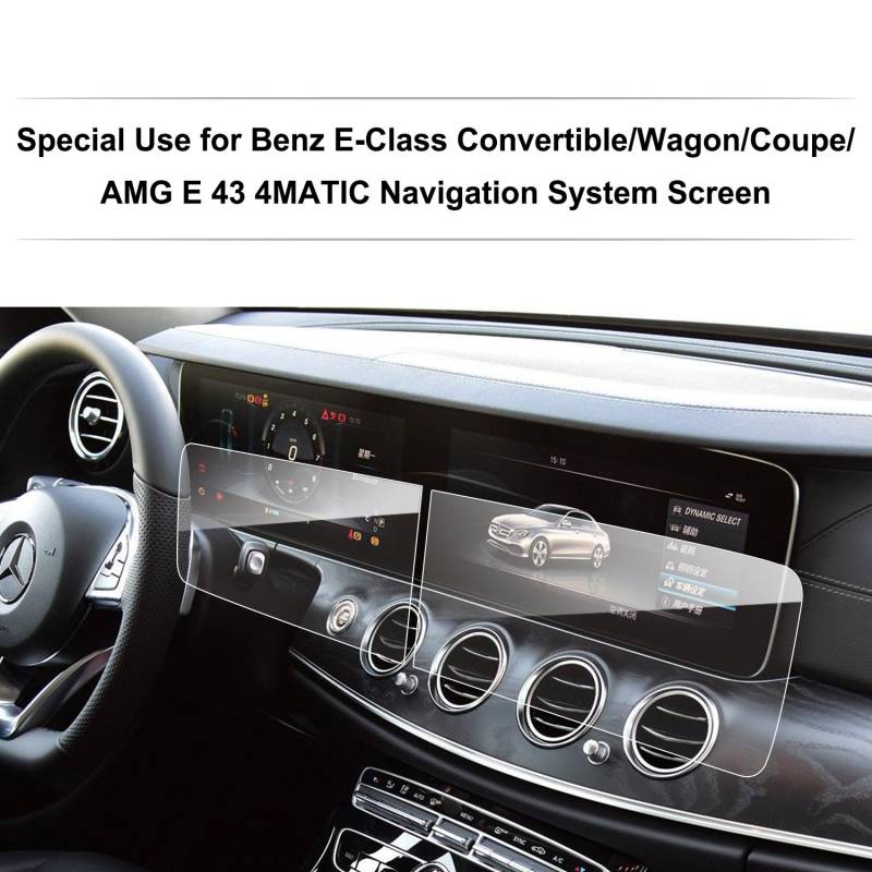 LFOTPP Mercedes-Benz E-Klasse AMG Navigation Schutzfolie und Instrumententafel Schutzfolie [2 Stück] - 9H Anti-Scratch Anti-Fingerprint Folie von LFOTPP