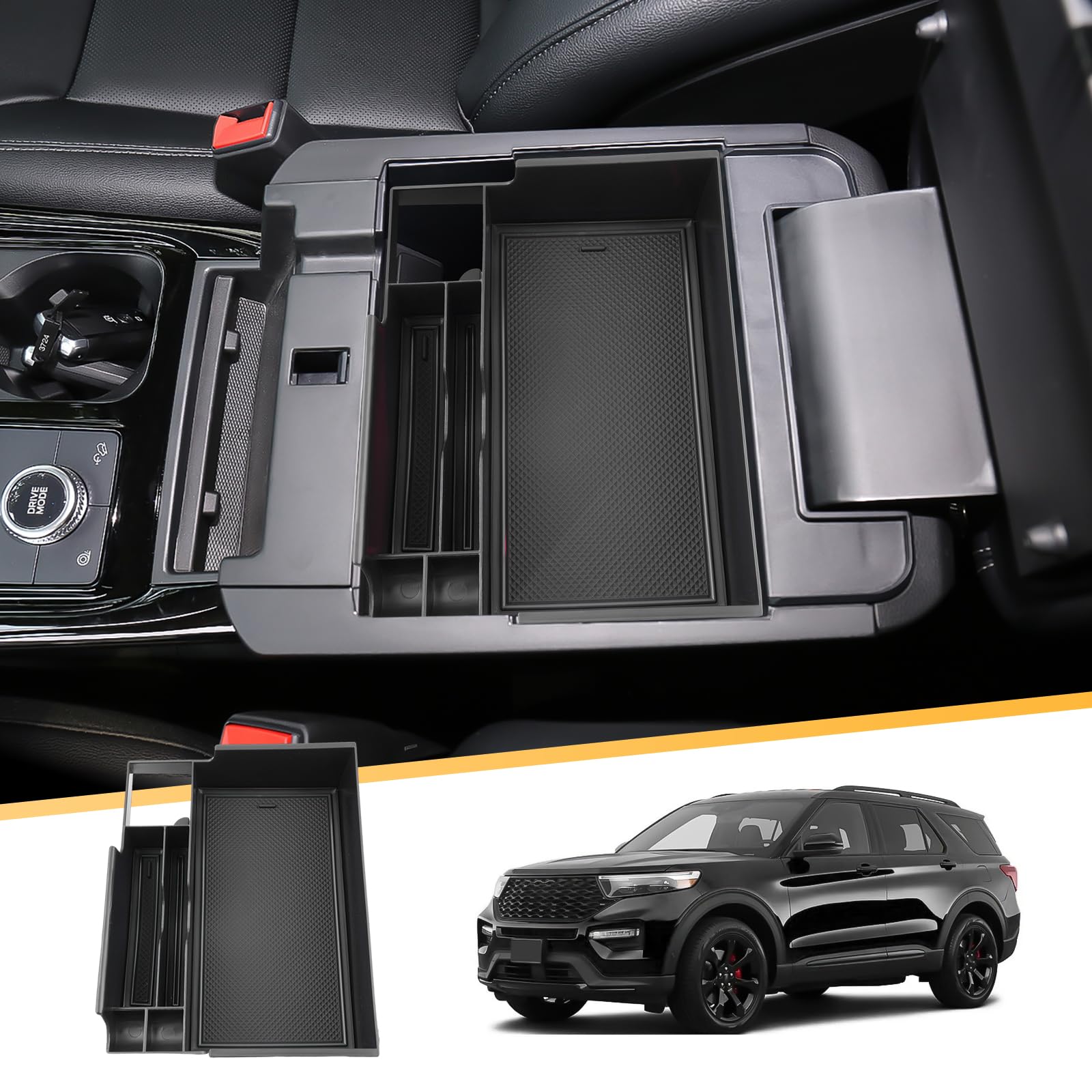 LFOTPP Mittelkonsole Aufbewahrungsbox Kompatibel mit for-d Explorer U625 SUV 2020-2024, Mittelarmlehne Handschuhfach Organizer Tray mit Rutschfester Matte Explorer Zubehör LFOTPP Mittelkonsole Aufbewahrungsbox Kompatibel mit for-d Explorer U625 SUV 2020-2024, Mittelarmlehne Handschuhfach Organizer Tray mit Rutschfester Matte Explorer Zubehör von LFOTPP