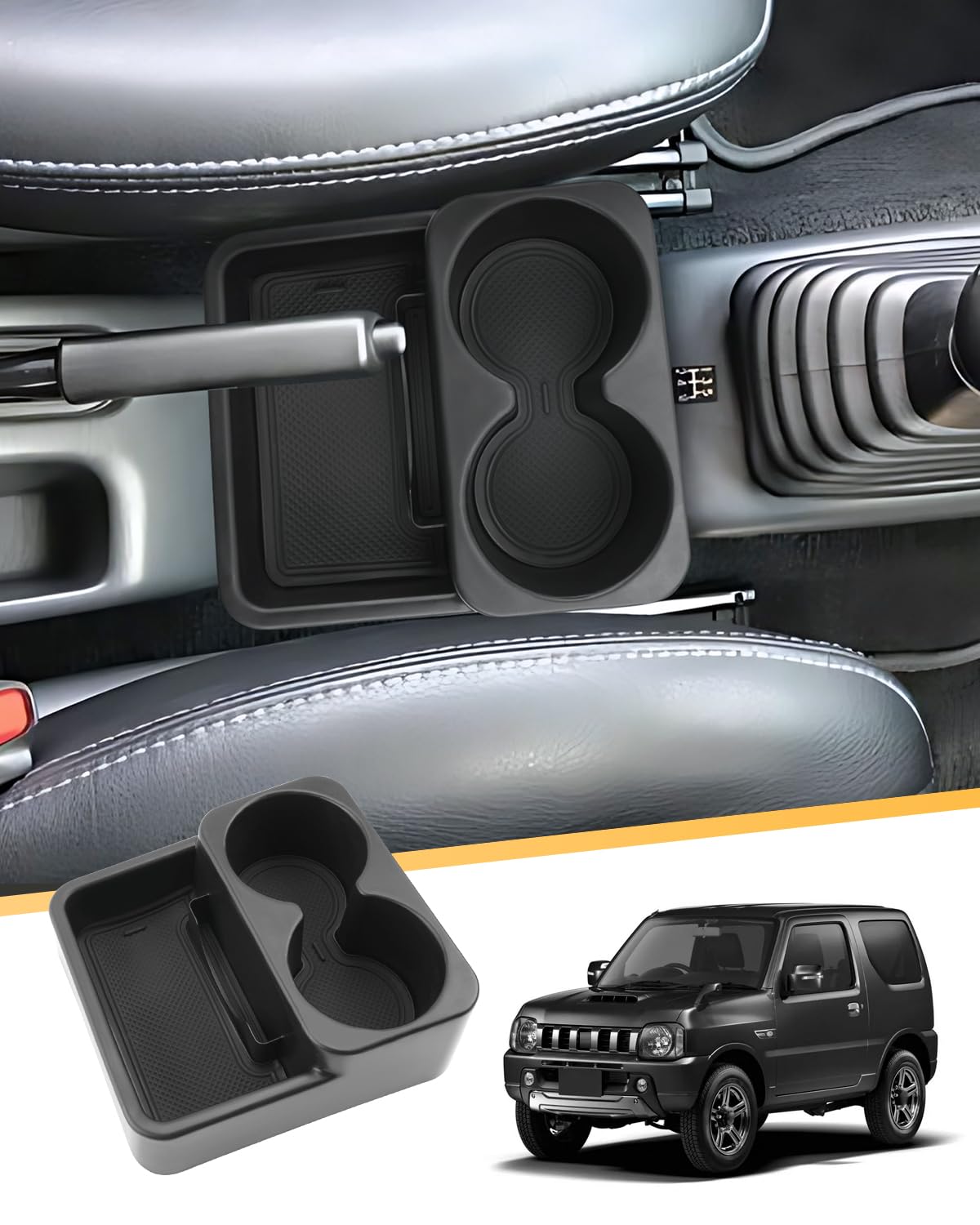 LFOTPP Mittelkonsole Aufbewahrungsbox für Jimny JB23 JB33 1998-2018, Armlehne Organizer Getränkehalter Mittelarmlehne Handschuhfach, Tray Storage Box Auto Zubehör (für Schaltgetriebe) von LFOTPP