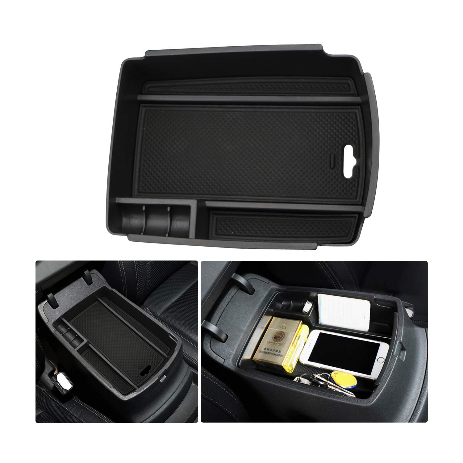 LFOTPP Mittelkonsole Aufbewahrungsbox für Sportage QL KX5, Armlehne Organizer Mittelarmlehne Handschuhfach, Center Console Tray Storage Box Auto Zubehör (Automatische Handbremse) von LFOTPP