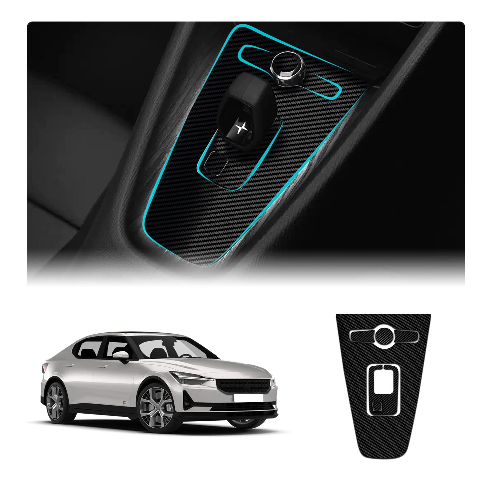 LFOTPP kompatible mit Polestar 2 2022+ Automatische Übertragung Schalterhebel Aufkleber Gear Shift Sticker Lackschutzfolien Set, Auto Zubehör Kratzfeste Klebefolie von LFOTPP