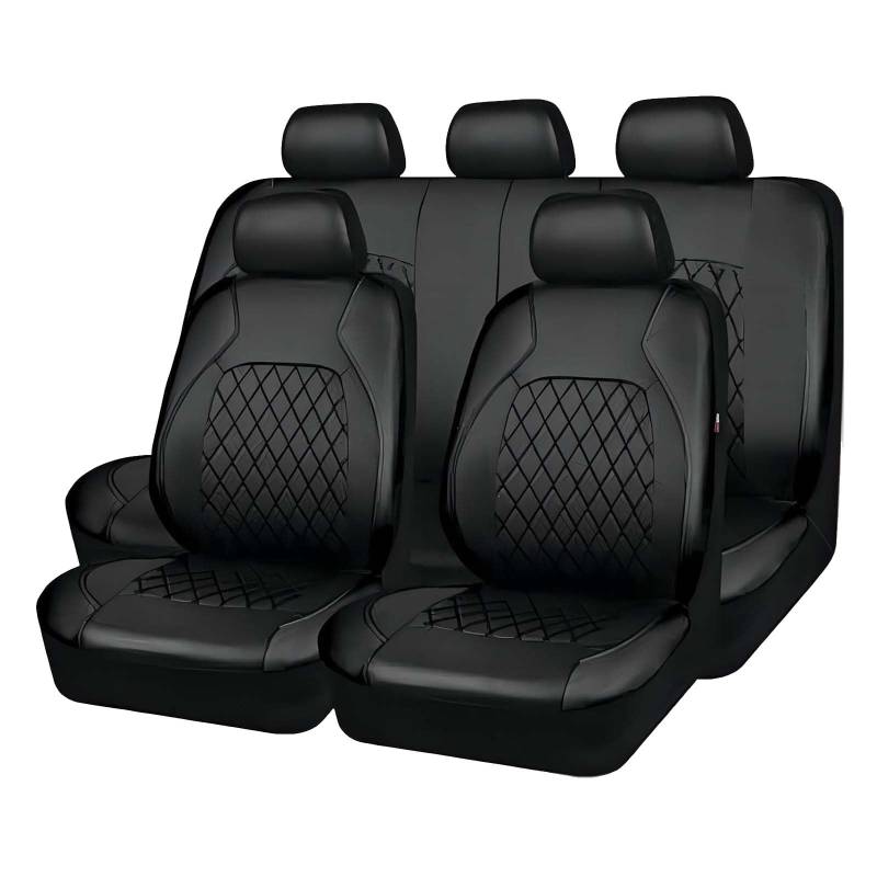LFSYYD 9 Stück Auto Sitzbezüge für Ford Transit Connect/Transit Connect V408/Transit Courier B460, Leder rutschfest Schonbezug Set Sitzkissenschutz Wasserdicht Atmungsaktiv Autositzzubehör von LFSYYD