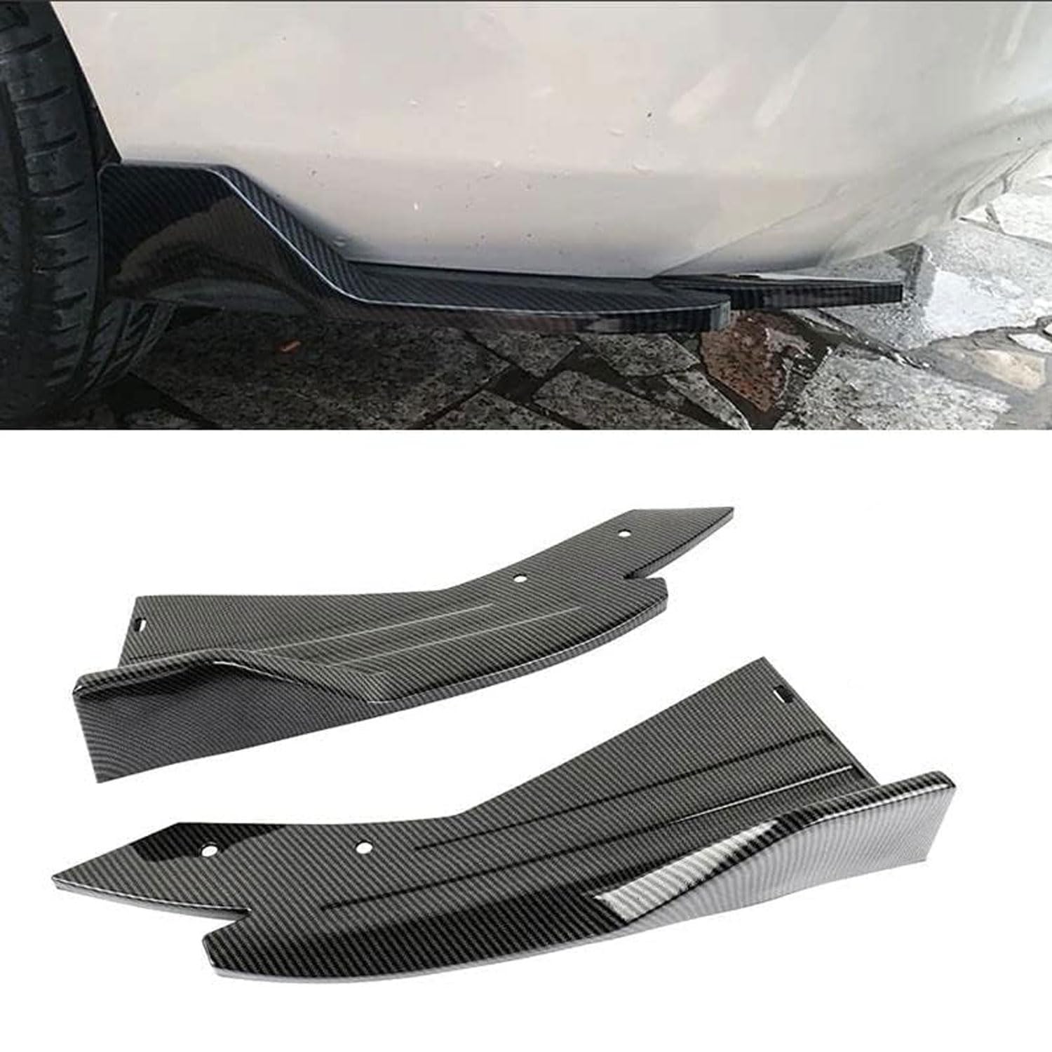 2 Stück Auto Heckspoiler für Mercedes Benz E-Class W212 2009 2010 2011 2012, Wrap Angle Spoiler Auto Heckstoßstange Lip Spoiler Lippe Heckstoßstangenschutz Zubehör,Carbon Fiber von LGDONGFC