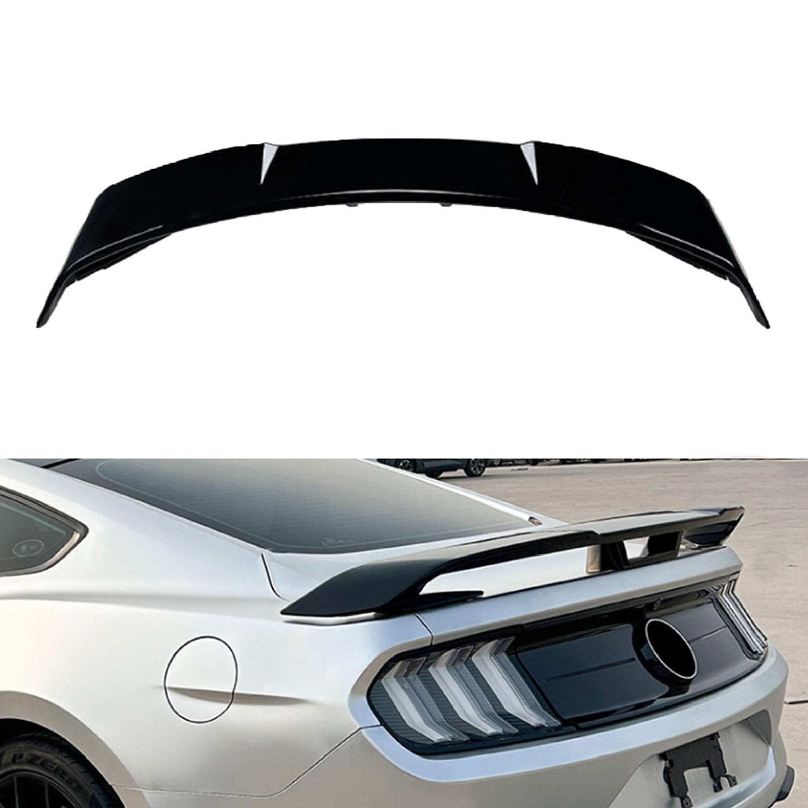 Auto Heckspoiler, Auto Heckflügel Kratzfeste Styling Nachrüsten Zubehör, Kompatibel mit Ford Mustang MK6 GT 2015-2023,Black von LGPBHSH
